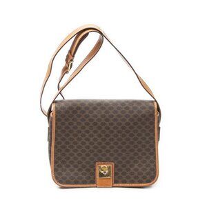 Celine g Square Flap Messenger Brown Macadam Canvas